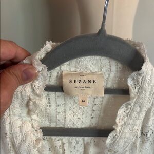Sézane White Lace Blouse